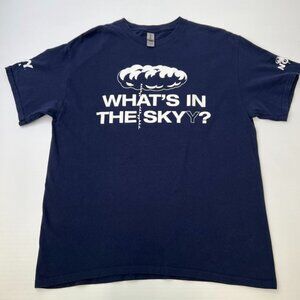 Skyy Shirt Men Large Whats In The Clouds Nope Streamer Navy Gym HIp Hype Core Go